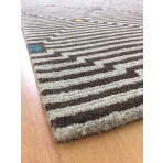 Handmade Wool Modern Silver/ Brown 5' x 8' CH-2179-A Area Rug