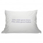 Down Pillow - 25/75 Goose Down And Feather Pillow - White - Queen: 20 x 30