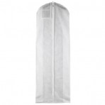 White Breathable Wedding Dress Gown Garment Bag - Extra Long with 10" Gusset