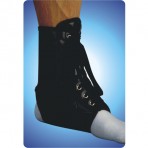 Black Vinyl Laceup Ankle Brace