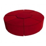 Moz Octagon Foam Seating - Microsuede Cinnabar