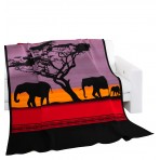 Biederlack Collection African Sunset Throw Blanket, 60" x 50" - Soft & Warm Cotton/Acrylic Knit - Exclusively Designed - Easy To Clean Machine