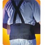 Mesh Industrial Back Support White With Suspenders, Large