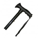Adjustable Travel Folding Cane With Comfort Grip Handle - Black