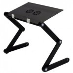 FURINNO Hidup Adjustable Cooler Fan Notebook Laptop Table Portable Bed Tray Book Stand