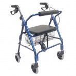 Healthsmart Ultra Lightweight Aluminum Rollator With Straight Backrest, Royal Blue