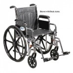 Wheelchair Std Rem Full Arms 20", Adj Height