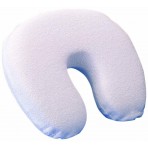 Memory Foam Crescent Pillow wTerry Fabric Zippered Cover - L 14" x H 3" x W 13"