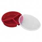 Redware Partitioned Dish - Red