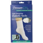 Activa PressureLite Light Energizing Diabetic Socks, Knee High F-L-A PRESSURE LITE ENGY DIAB WHT SCKS CALF LG