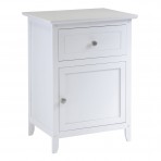 Winsome Wood Night Stand/ Accent Table with Drawer and cabinet for storage, White