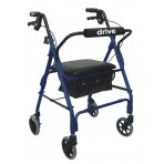 Drive Medical Lever Brake 4 Wheel Aluminum Rollator with Various Seating Option Padded