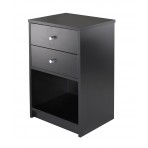 Winsome Ava Accent Table with 2-Drawer in Black Finish