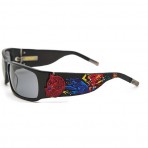 Ed Hardy Ehs-036 Devil On Panther Flat Sunglasses - Black/Gray