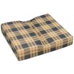 WC4420 Wheelchair Cushion with Plaid Polycotton Zippered Cover