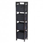 Winsome Wood Capri 4-Section N Storage Shelf - 92241 ,Espresso/Black