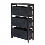 Winsome Wood Capri 3-Section M Storage Shelf - 92251 ,Espresso/Black