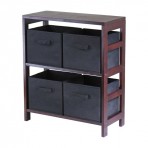 Winsome Wood Capri Section Shelf Accent Cabinet - 92261 ,Espresso/Black
