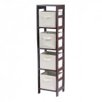 Winsome Wood Capri 4-Section N Storage Shelf - 92841 ,Espresso/Beige