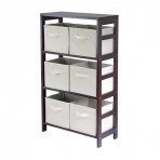 Winsome Wood Capri 3-Section M Storage Shelf - 92851 ,Espresso/Beige