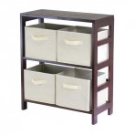 Winsome Wood Capri Section Shelf Accent Cabinet - 92861 ,Espresso/Beige