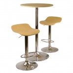 Winsome Wood 933 Kallie Table Stools Pub Set - 93384 ,Natural / Metal