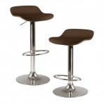 Winsome Wood Kallie Air Lift Adjustable Bar Stool (Set of 2) - 93489 ,Cappuccino