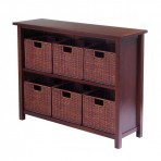 Winsome Wood 94510 Milan Shelf Piece Decorative Storage Cabinet, Antique Walnut