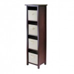 Winsome Wood Verona 4-Section N Storage Shelf - 94861 ,Antique Walnut/Beige