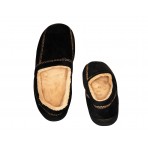 Men's Memory Foam Slippers - Black -Faux Suede Fleece House Shoes