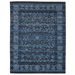 Hand Knotted Erase Broken Motif Rangkata 4252 Blue Turkish Knot Rug 8x10 