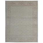 Hand Knotted Erase Broken Motif Rangkata 4256 Ivory Beige Turkish Knot Rug 8x10 