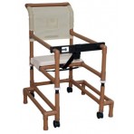 Walker PVC w/Ht Adj Arms &Seat Std w/Outriggers-Wood Tone