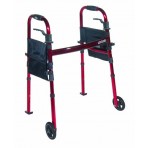 Deluxe Folding Travel Walker Red