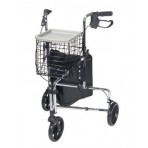 Deluxe 3-Wheel Steel Rollator w/Loop Locks Chrome Drive