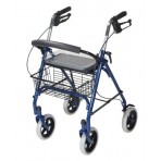 4 Wheel Steel Rollator w/8 Casters & Basket- Loop-Blue