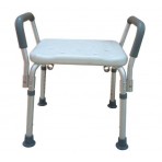 Bath Bench Adj Ht. w/o Back Remov Padded Arms