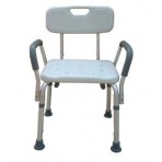 Bath Bench Adj Ht. w/Back-KD Remov. Padded Arms (PMI)