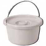 Commode Pail With Lid 7.5 Quart Gray