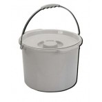 Commode Pail With Lid 12 Quart Gray