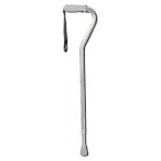 Deluxe Adjustable Cane Offset W/Wrist Strap-Silver