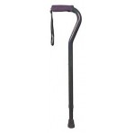 Deluxe Adjustable Cane Offset W/Wrist Strap-Black