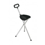 Cane Seat w/Plastic Grip Chrome Non-Adj Folding