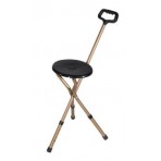 Cane Seat Adjustable w/Nylon Handle Bronze Folding