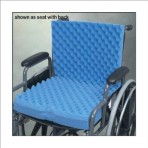 Convoluted Wheelchair Cushion w/Back & Blue Polycotton Cover