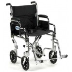 Wheelchair Transport 17 w/Rem Desk Arms Silver Vein