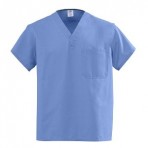 Universal V-Neck Scrub Top Reversible  Ceil Blue