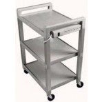 Utility Cart With Power Strip W/ Drawer