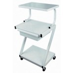 Z-Cart Steel 3-Shelf w/Drawer White