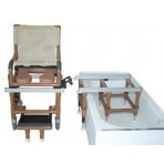 Dual Commode Shower/Transf PVC Chair Deluxe/Wood-Tone